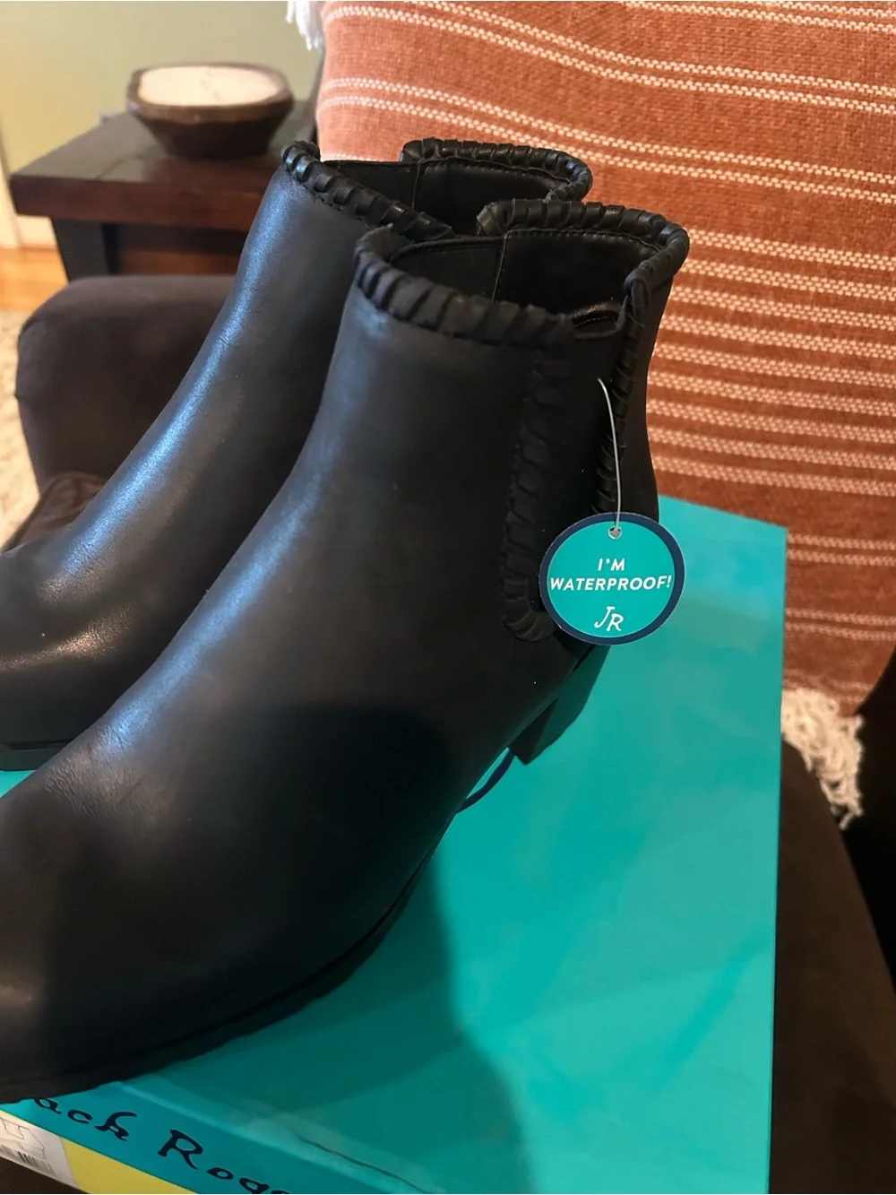 NWT Jack Rogers PIPPA Black Leather Women Boots Shoes 9M